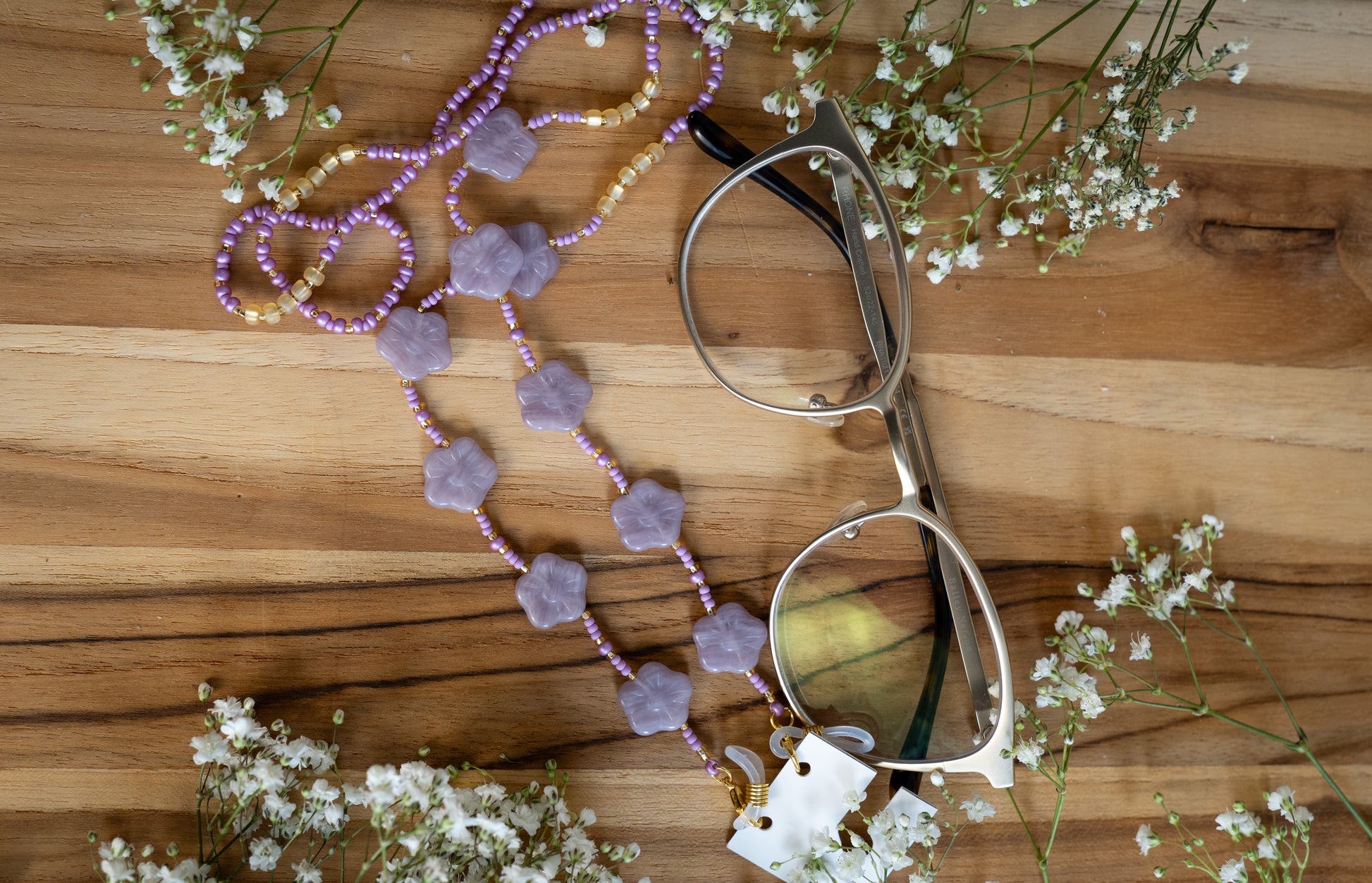 Eyewear Chain with Floral Beads