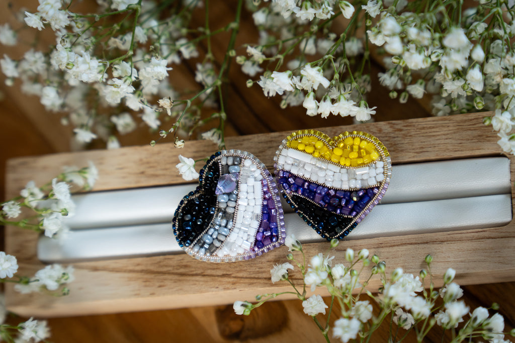 Heart Shaped Pin in Pride Flag Colors