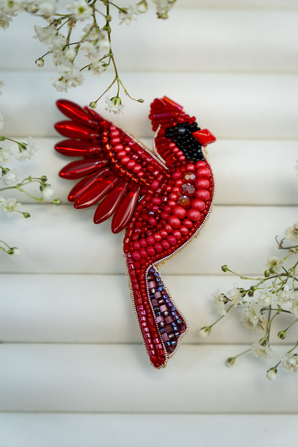 Red Cardinal Brooch