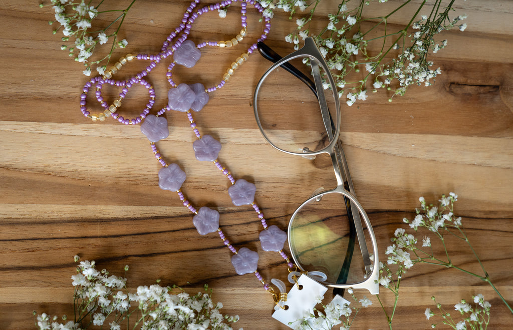 Eyewear Chain with Floral Beads