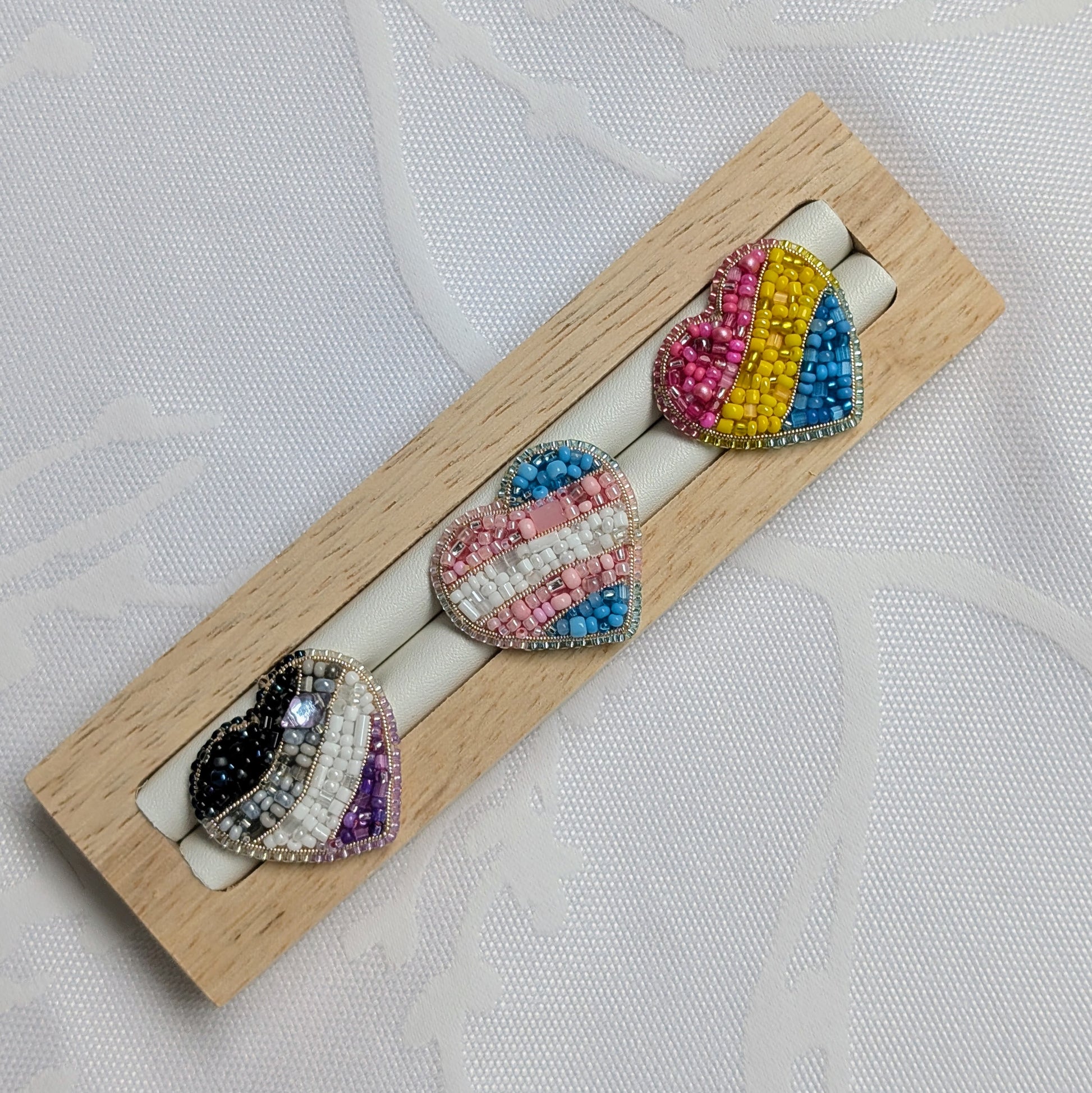 Heart Shaped Pin in Pride Flag Colors