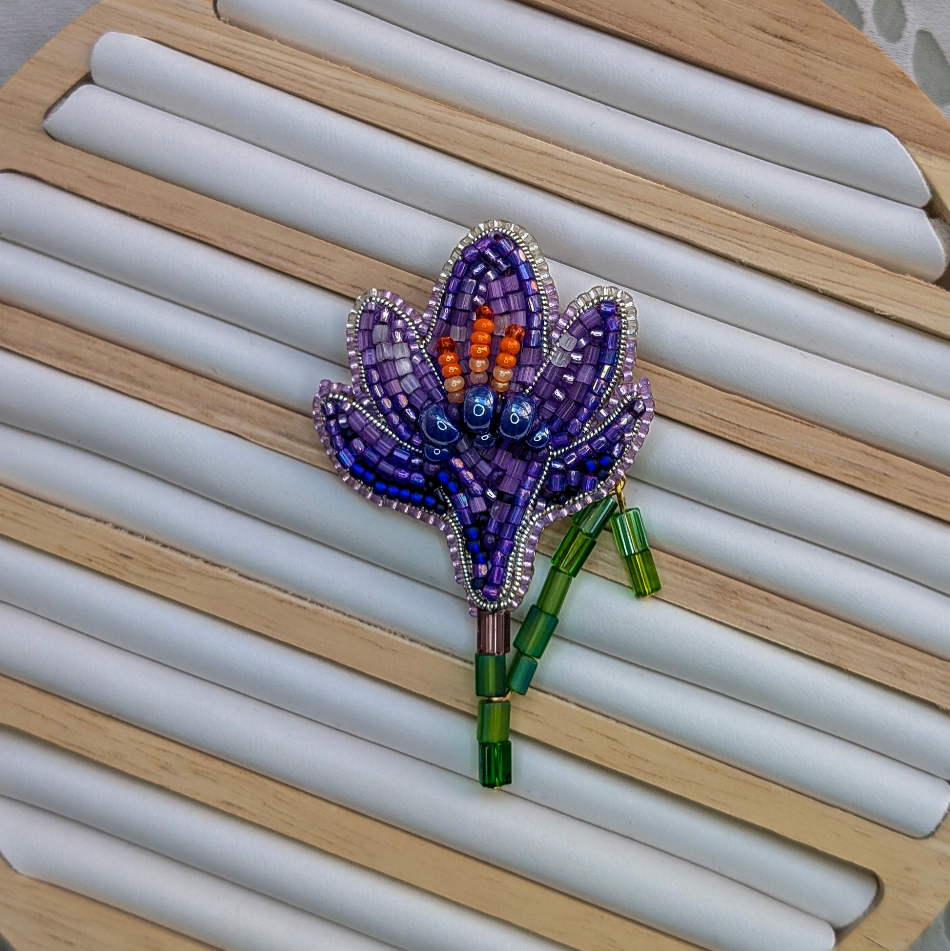 Purple Crocus Brooch
