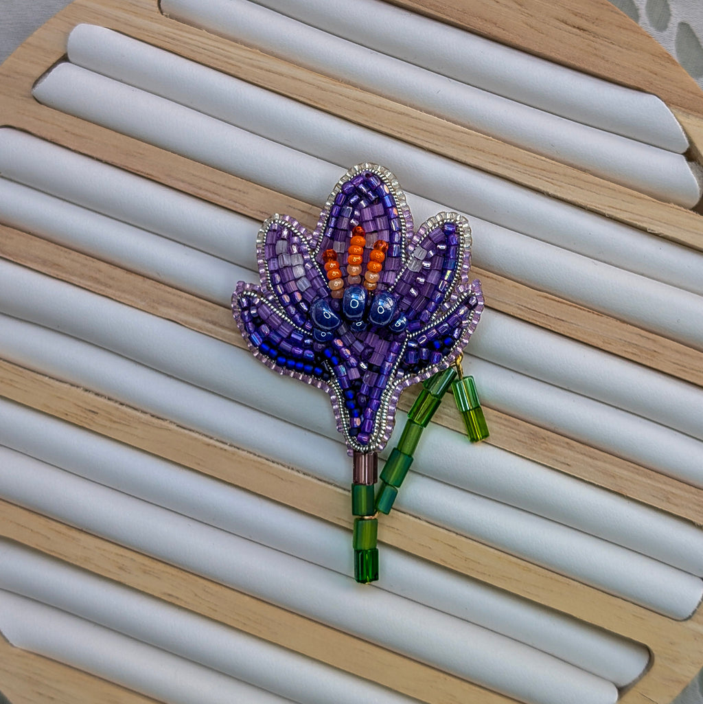 Purple Crocus Brooch