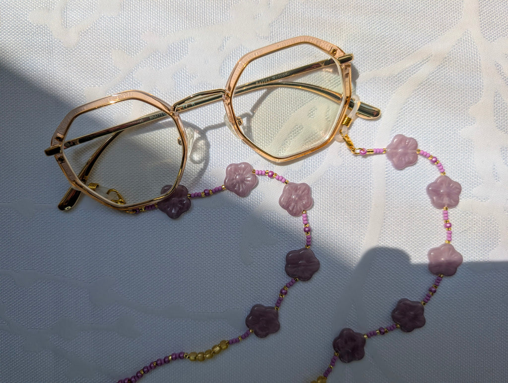 Eyewear Chain with Floral Beads