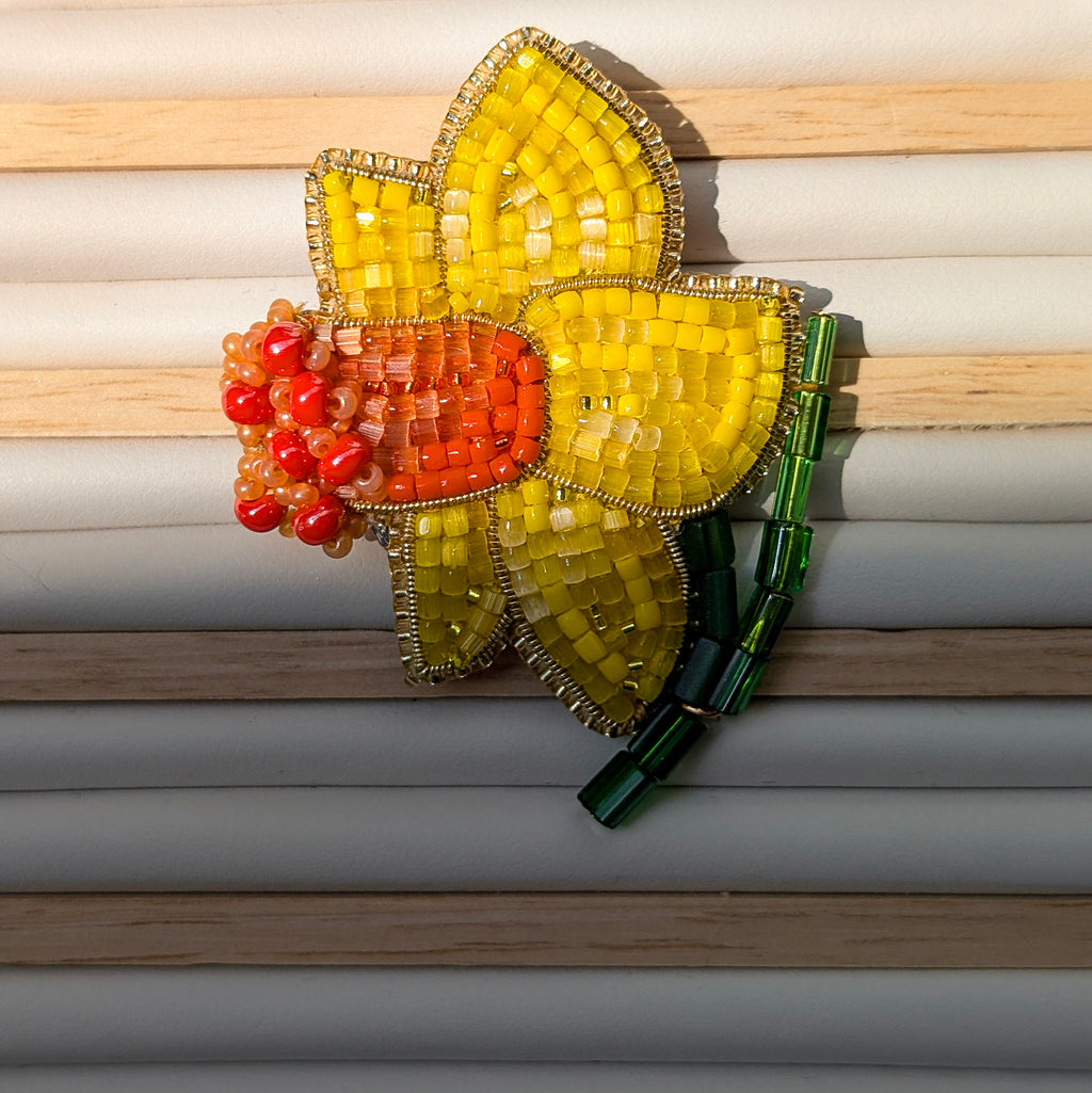 Yellow Daffodil Brooch