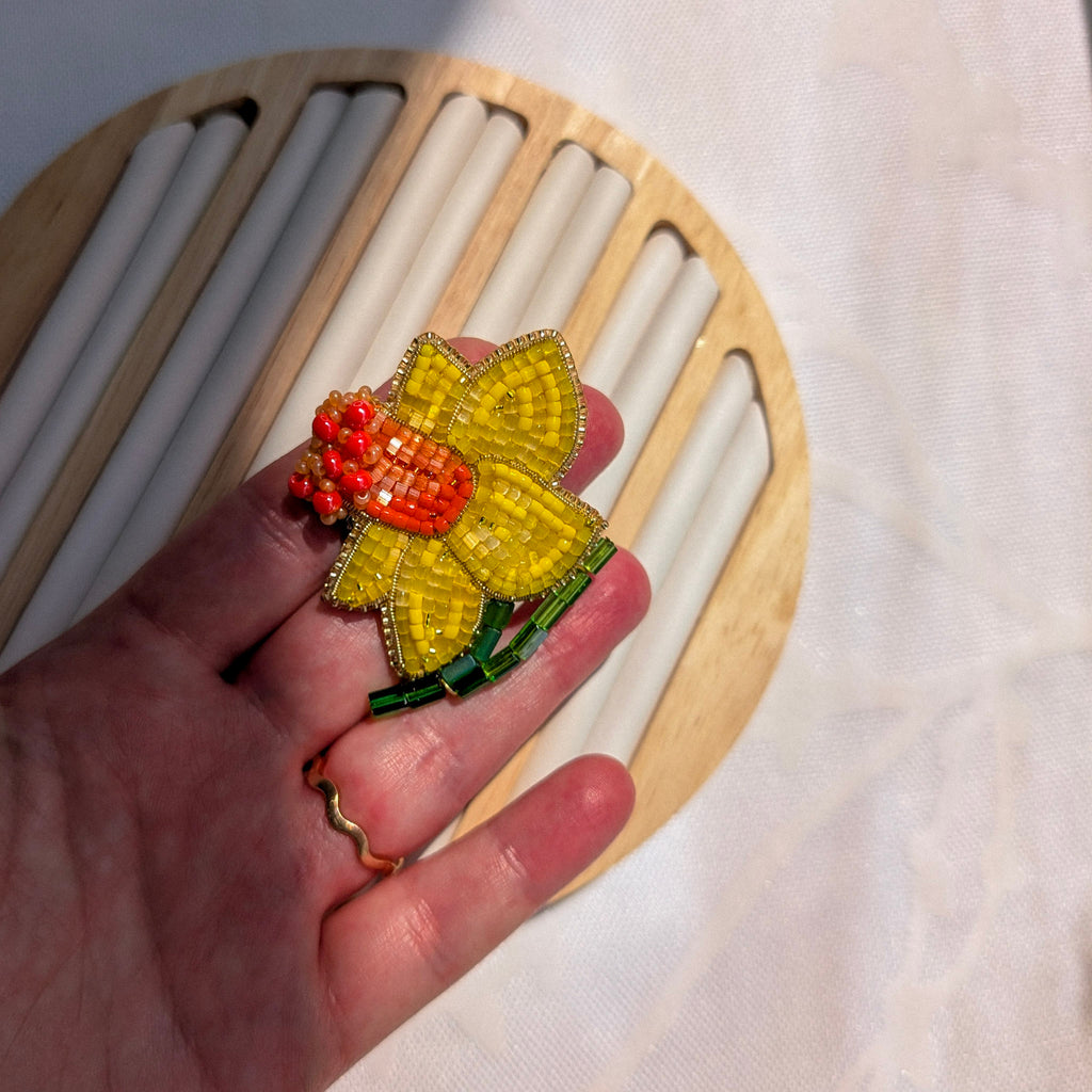 Yellow Daffodil Brooch