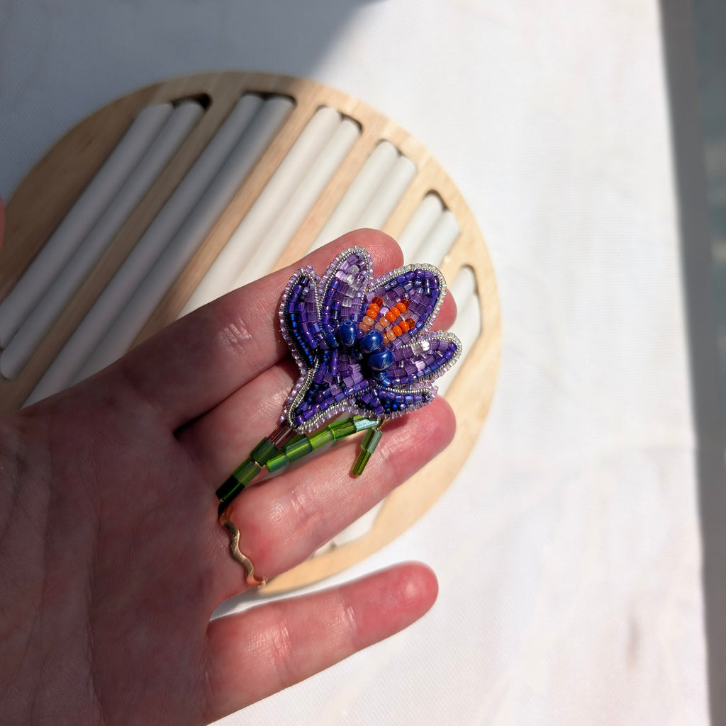 Purple Crocus Brooch