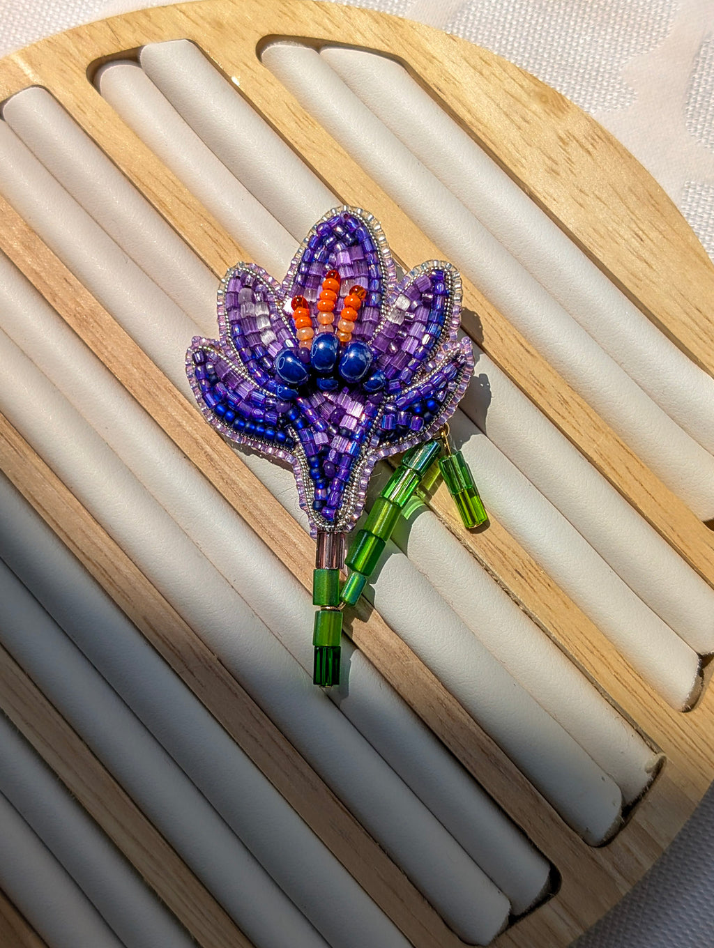 Purple Crocus Brooch