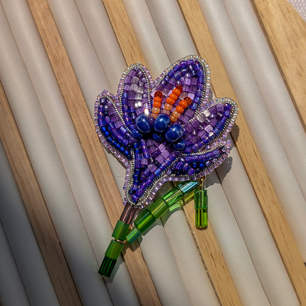 Purple Crocus Brooch