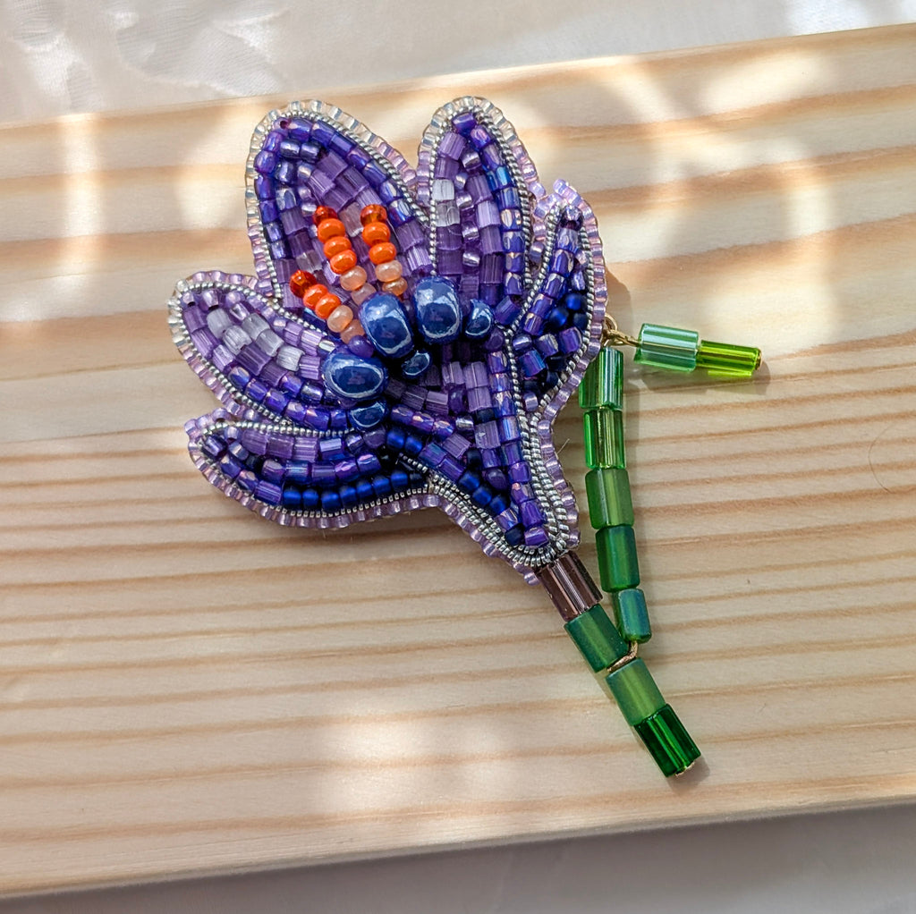 Purple Crocus Brooch
