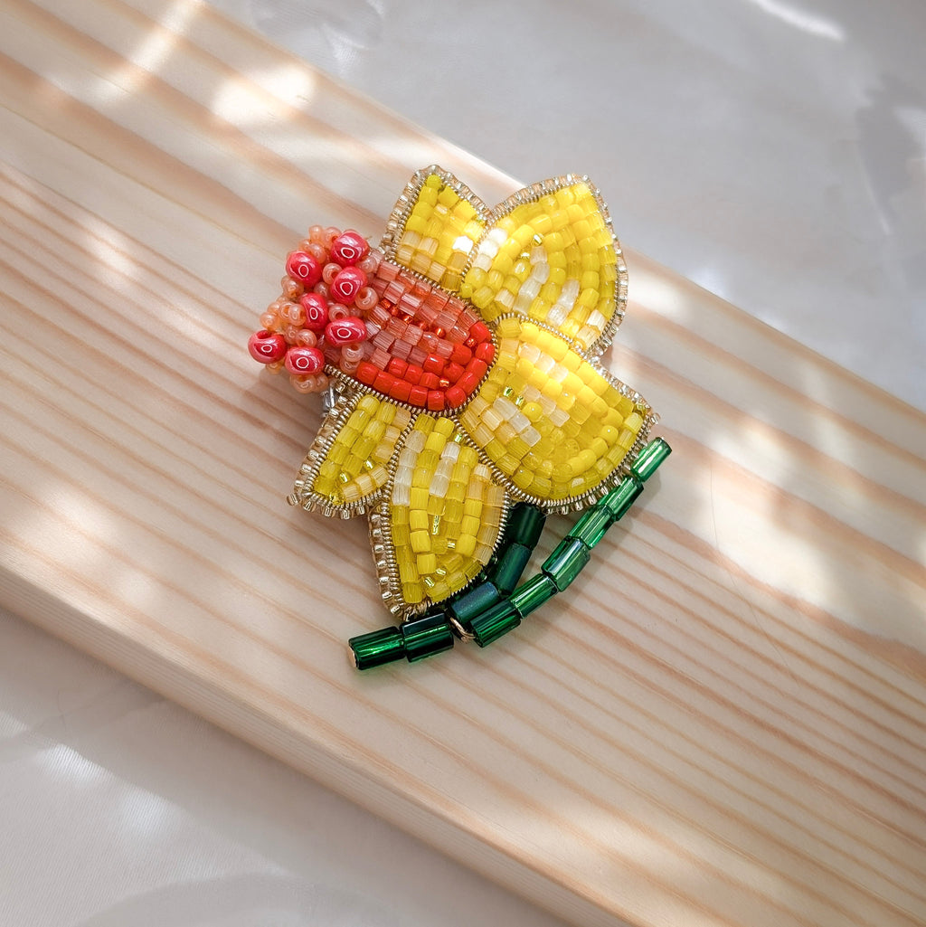 Yellow Daffodil Brooch