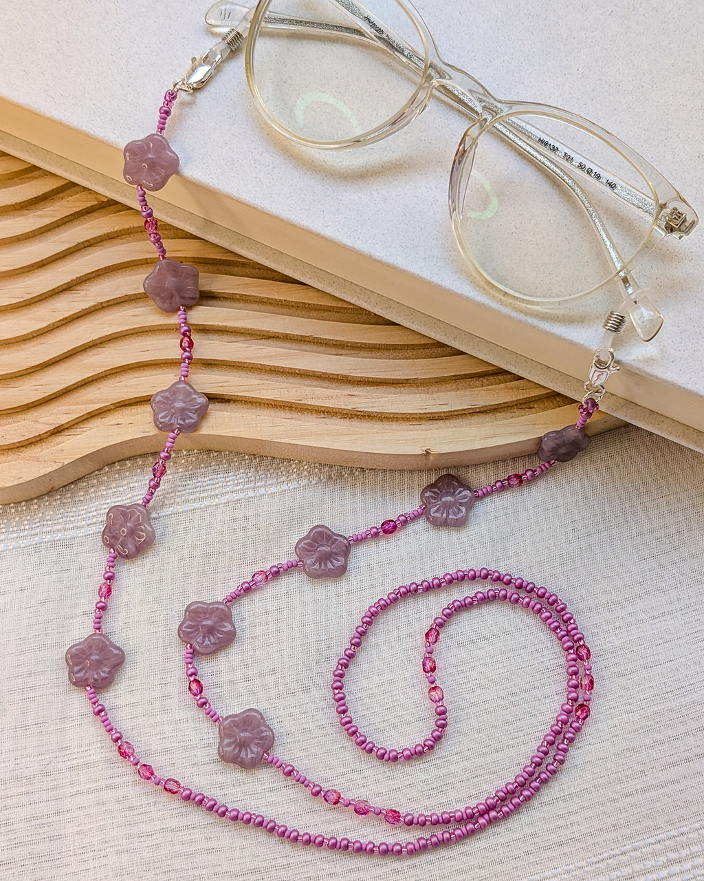 Eyewear Chain with Floral Beads