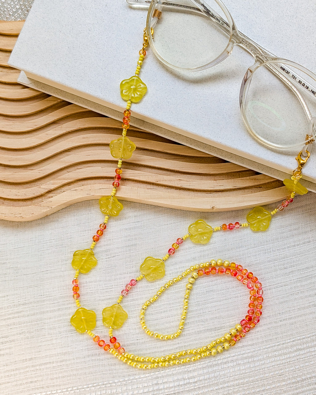 Eyewear Chain with Floral Beads