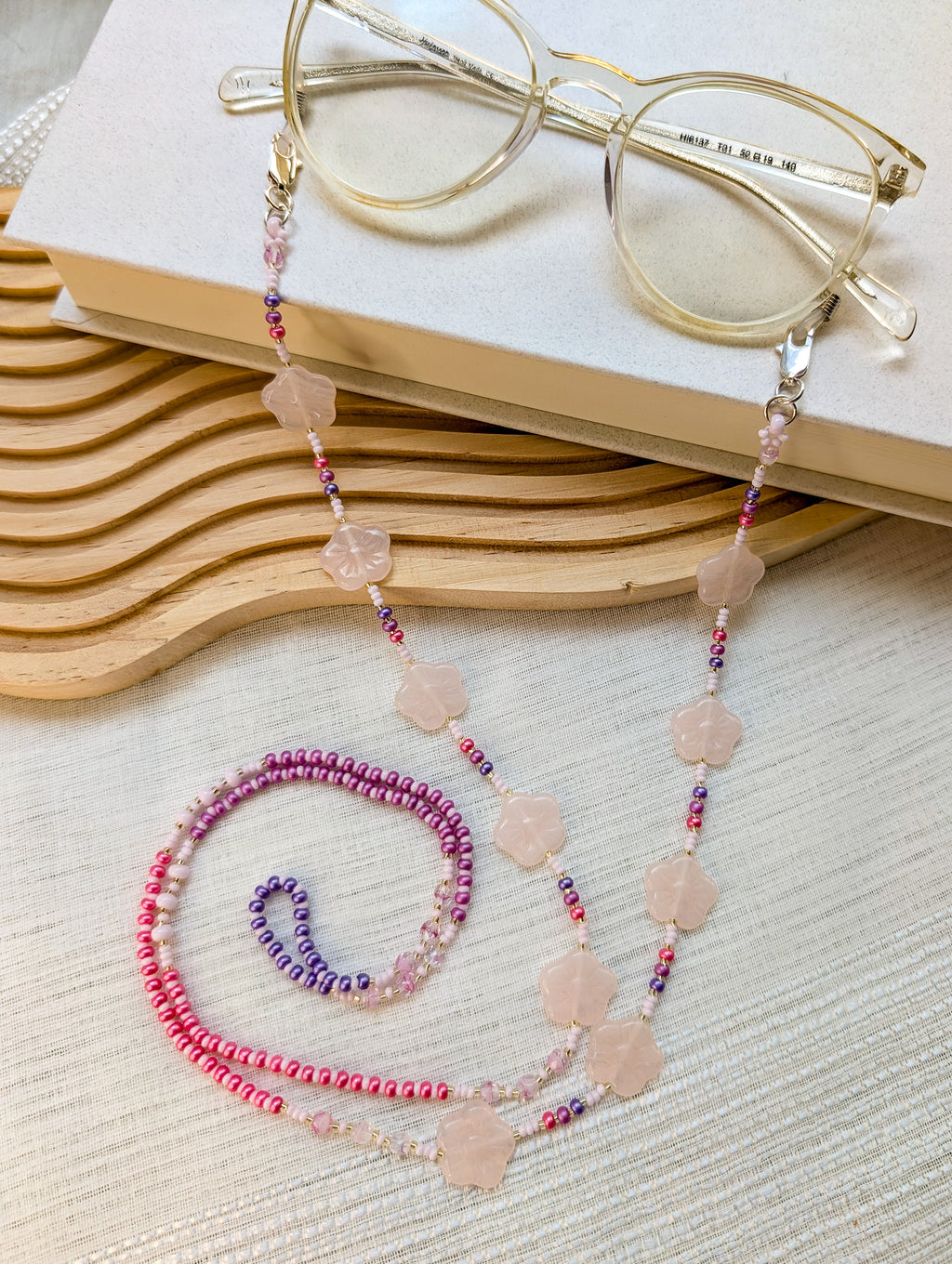 Eyewear Chain with Floral Beads