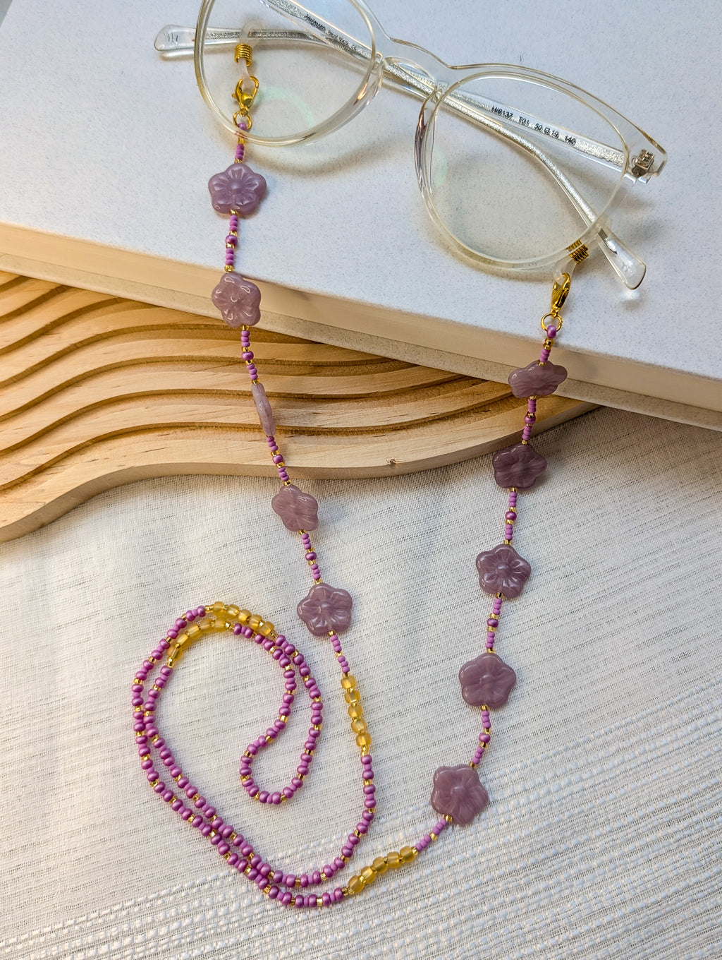 Eyewear Chain with Floral Beads