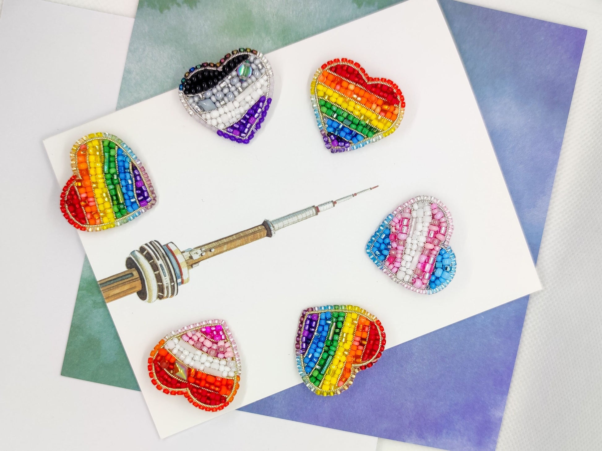 Heart Shaped Pin in Pride Flag Colors
