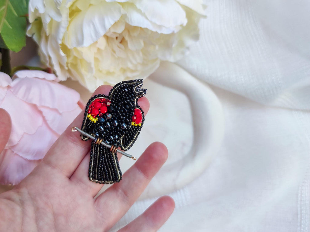 Red-winged Blackbird Brooch