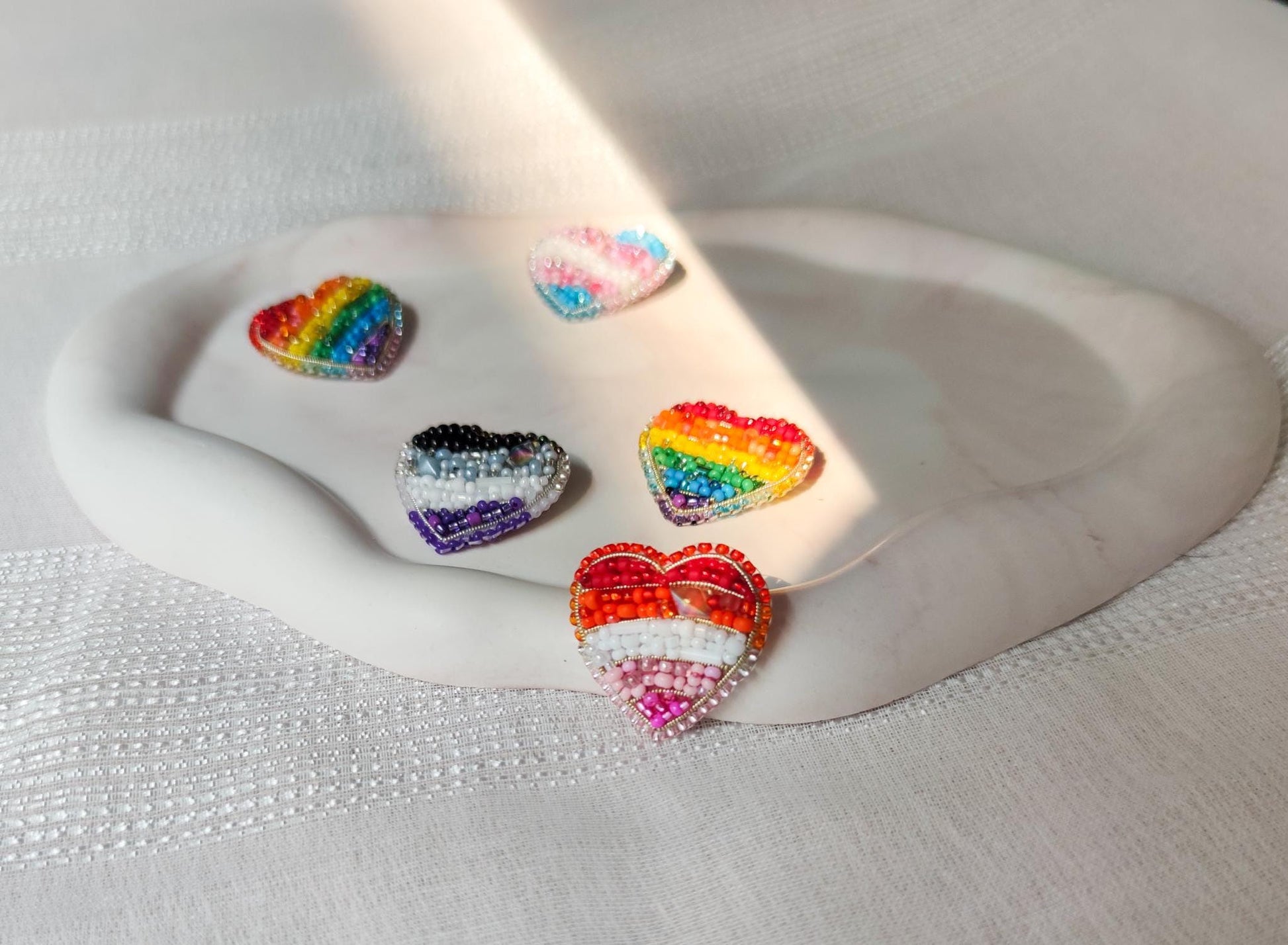 Heart Shaped Pin in Pride Flag Colors
