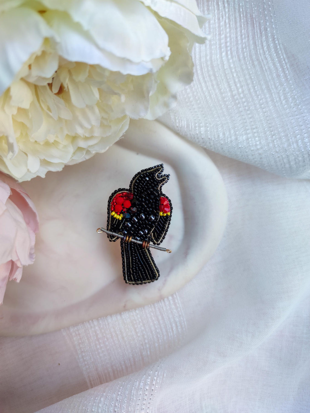Red-winged Blackbird Brooch