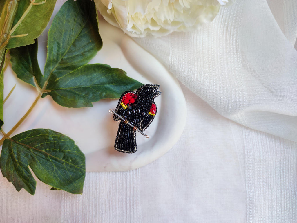 Red-winged Blackbird Brooch