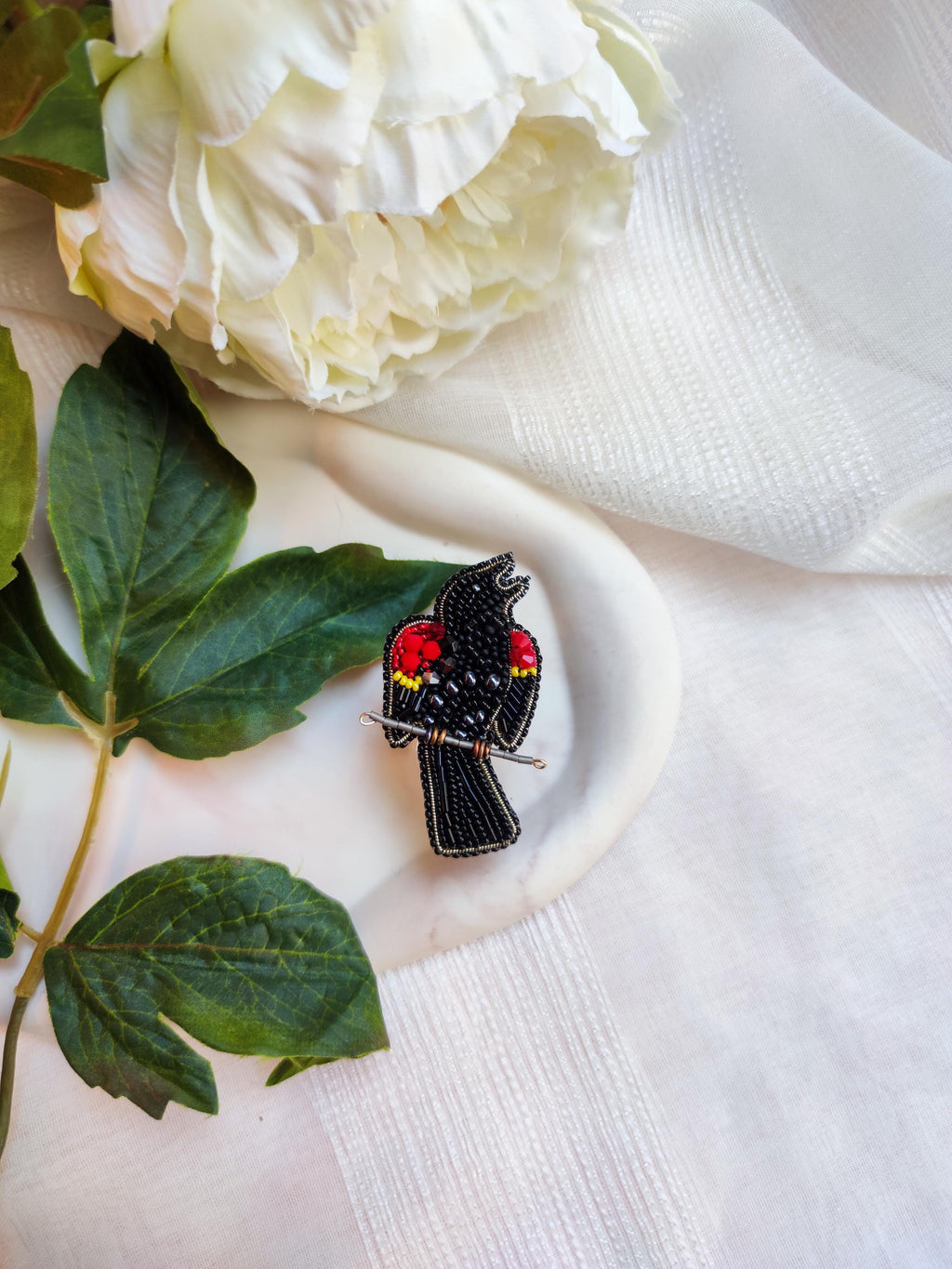 Red-winged Blackbird Brooch