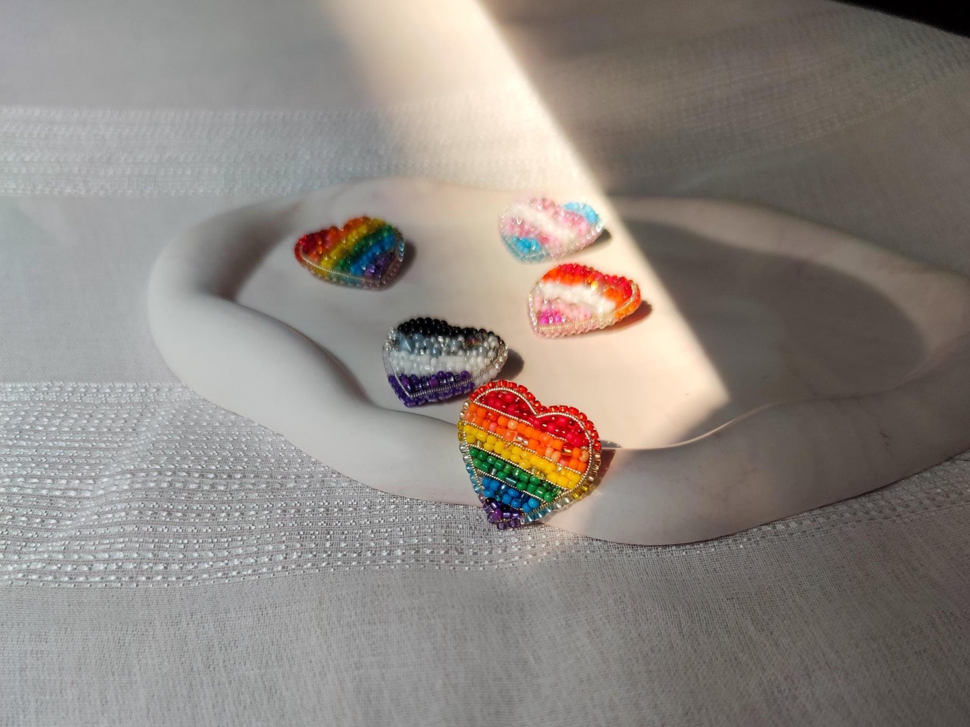Heart Shaped Pin in Pride Flag Colors